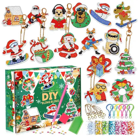 Udvalg af forskellige glitrende julemotiver