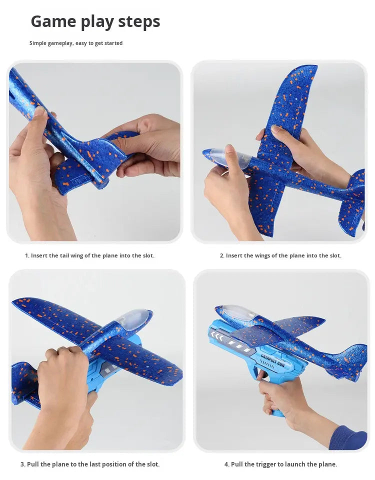Kletshuts™ SkyLauncher: Kids' Foam Plane Launcher Set