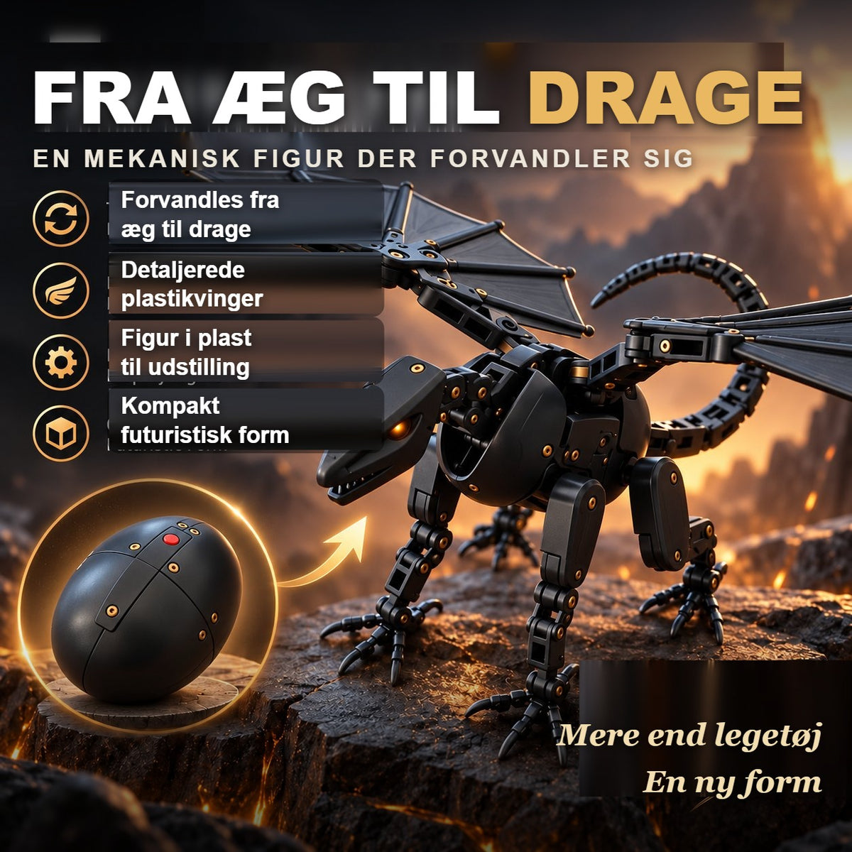 🥚🐉 DragonMorph – Mekanisk legetøj der forvandles fra æg til drage